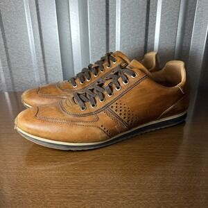 Magnanni Cristian 15745 Brown Leather Casual Sneaker Lace up Men's Size 12 M